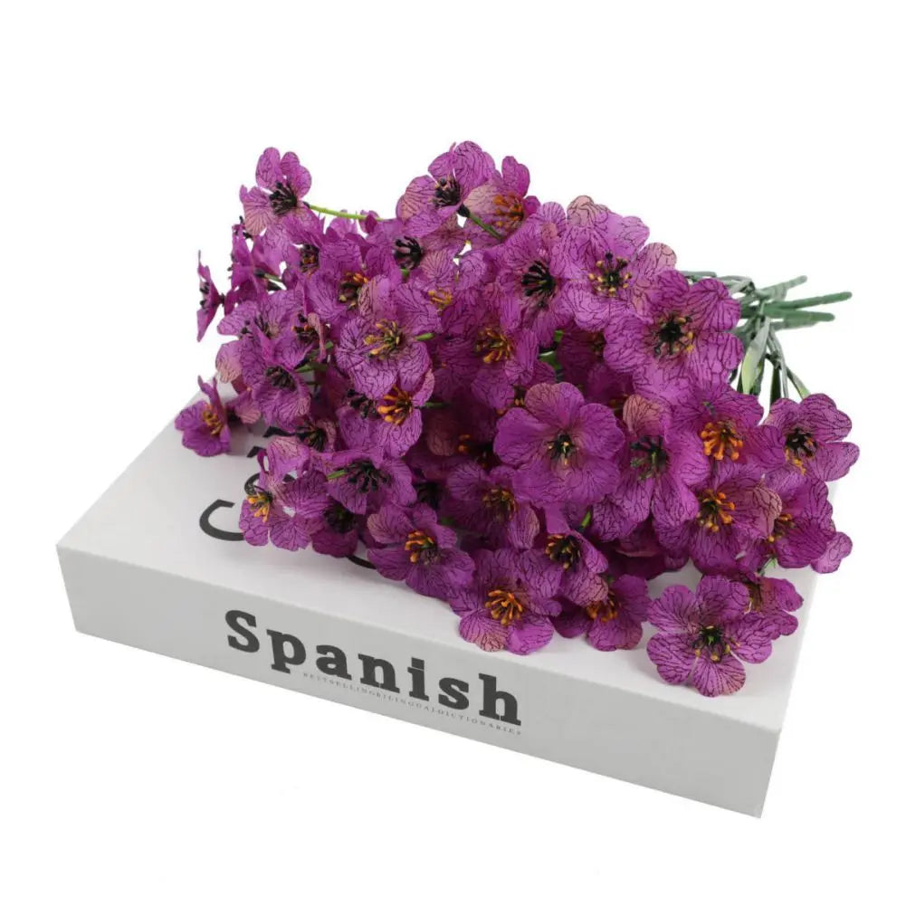 15pcs/set Artificial Violet Flowers Garden Decoration Plastic Bouquet Thanksgiving Christmas Wedding Home Decor Flowers 15.7inch